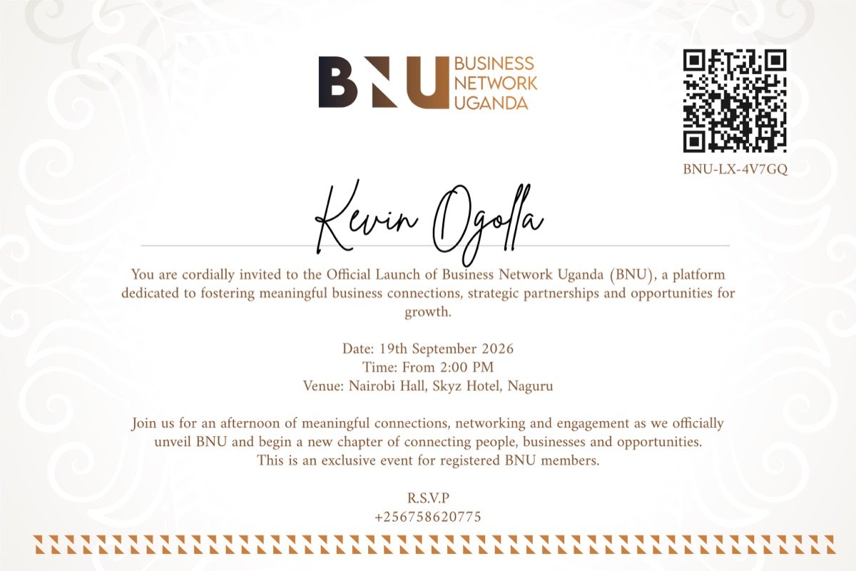 BNU Official Launch poster — 19 September 2026 at Skyz Hotel, Naguru.